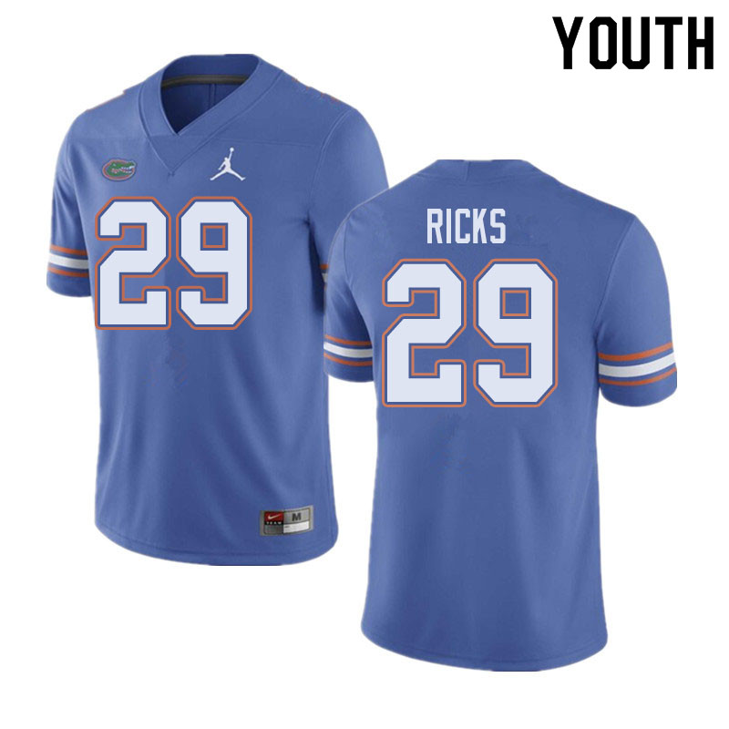 Jordan Brand Youth #29 Isaac Ricks Florida Gators College Football Jerseys Sale-Blue - Click Image to Close